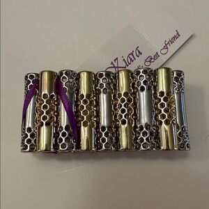 NWT Metallic color light gold and chrome bracelet